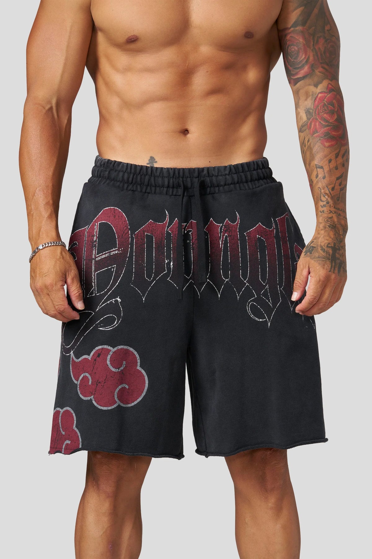 YOUNGLA 1002 - Naruto Sweat Shorts Akatsuki