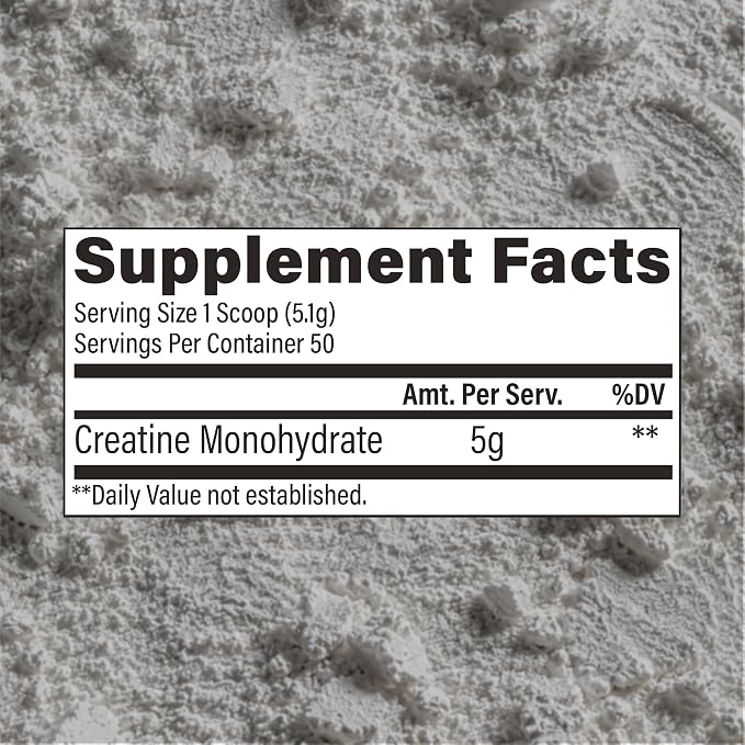 RAW CREATINE MONOHYDRATE UNFLAVORED - 50 SERVICIOS (255 G)
