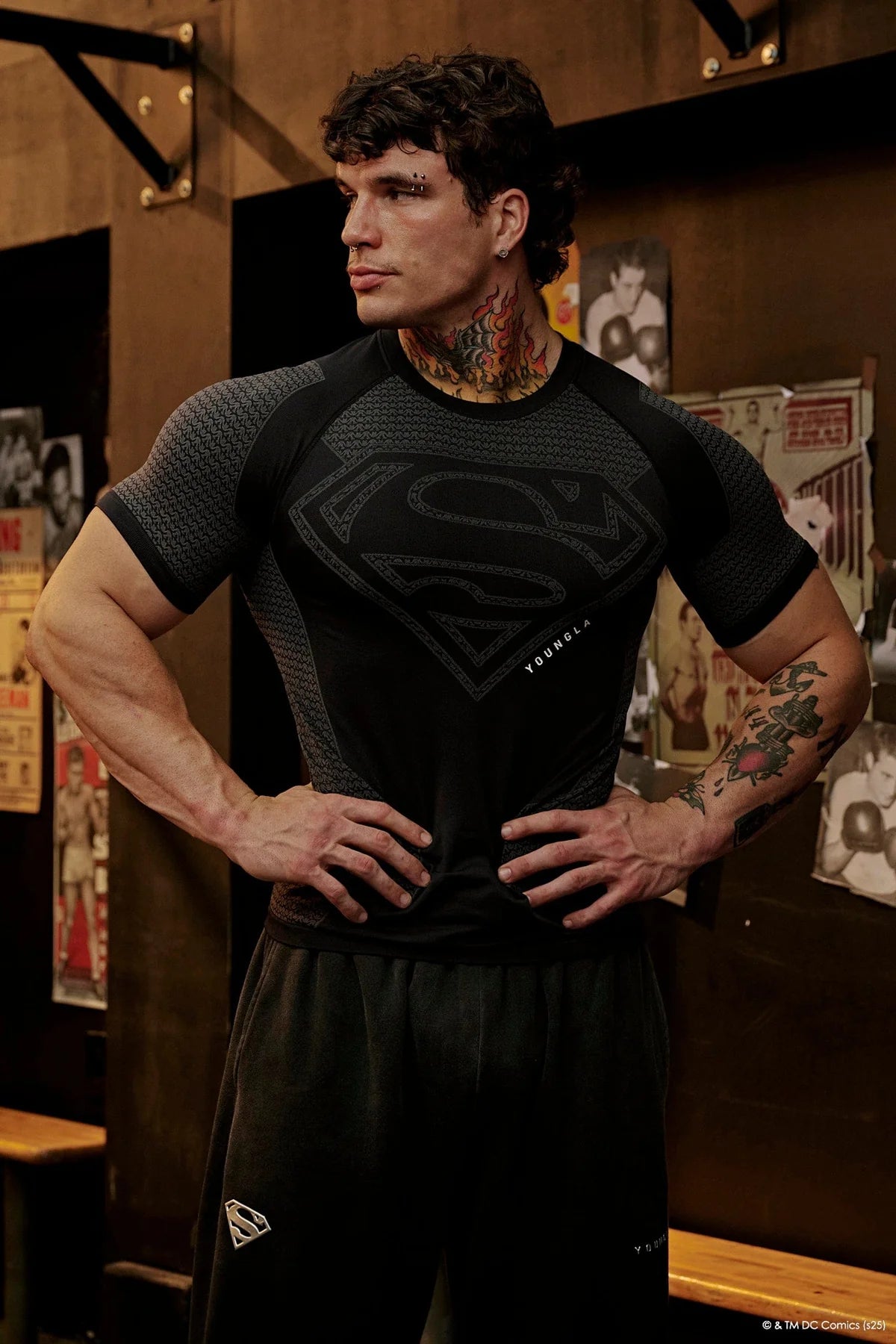 YOUNGLA 4117 - SUPERMAN COMPRESSION TEES