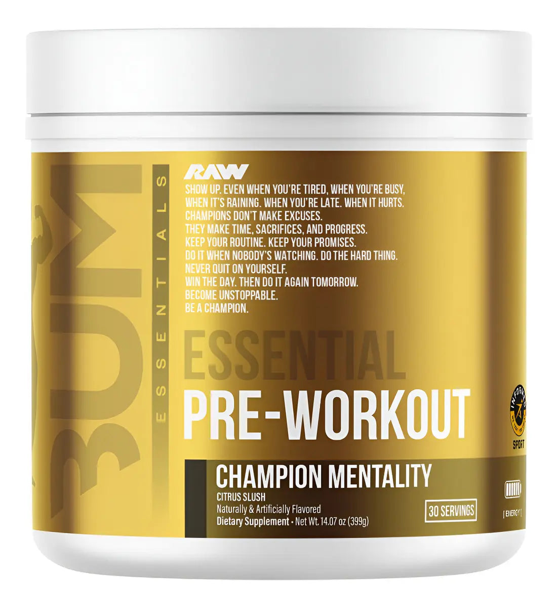 RAW CBUM ESSENTIAL PWO - 30 SERVICIOS (405 G)