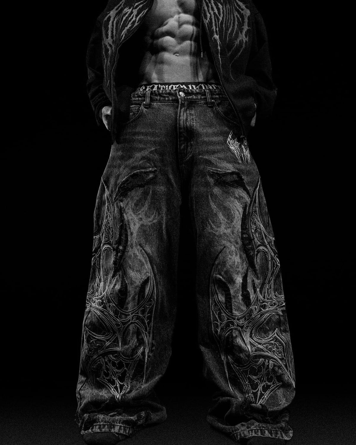 Breathedivinity Soul Decay Oversized Distressed Denim Jeans