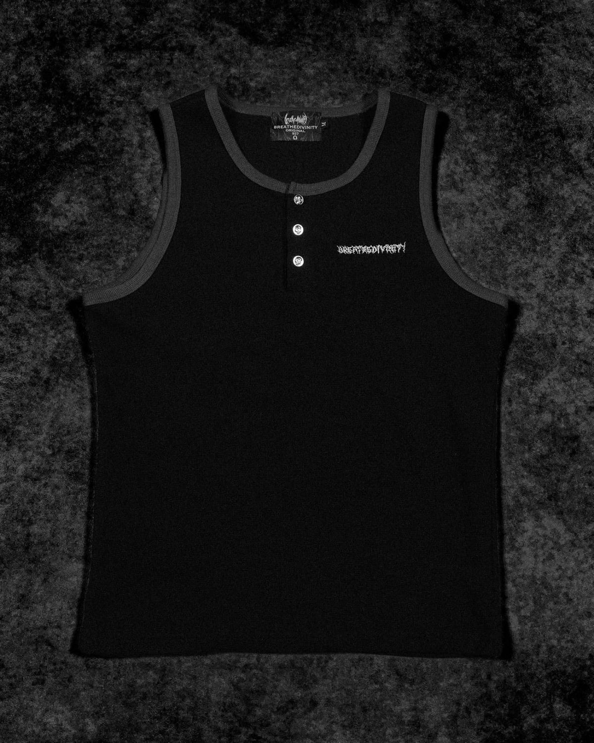 Breathedivinity Metallic Henley Cut-off