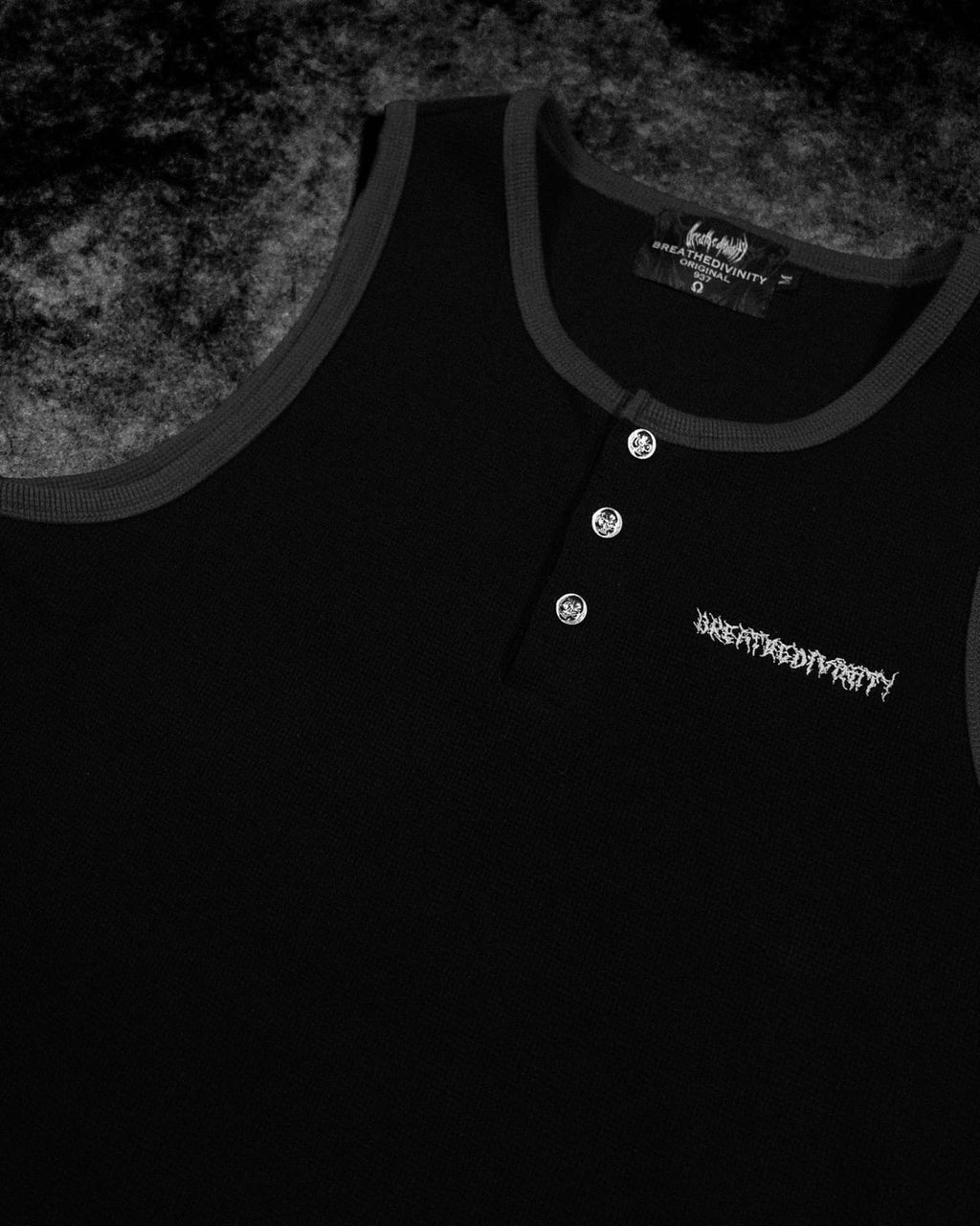 Breathedivinity Metallic Henley Cut-off