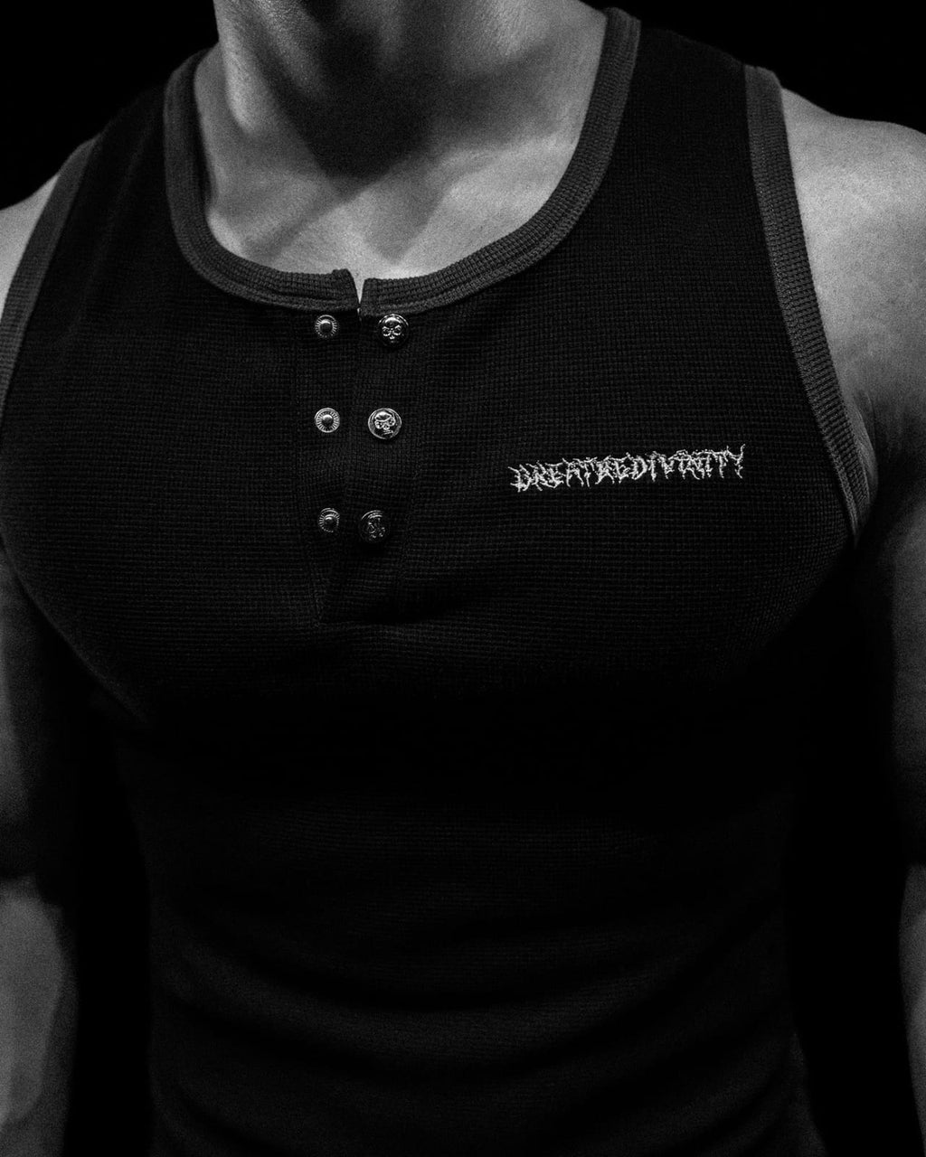 Breathedivinity Metallic Henley Cut-off
